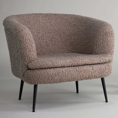 Fauteuil Nordkoster - Tissu peluche beige foncé - 80x81x75 cm