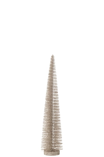 Sapin de noël décoratif paillettes plastique greige medium