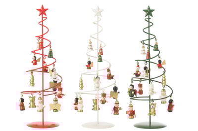 Arbre de noel + figurines tourbillon metal mix assortiment de 3 Arbre de noel + figurines tourbillon metal mix assortiment de 3