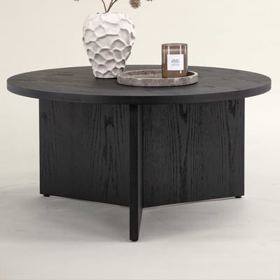 Table basse Saltö - MDF noir mat - Ø 65 cm