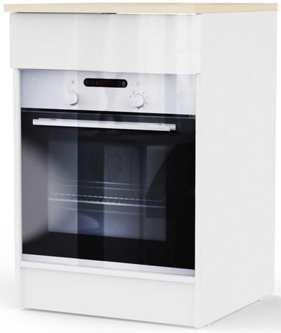 Meuble cuisine pour four Bianco - 60x60x90cm - blanc brillant