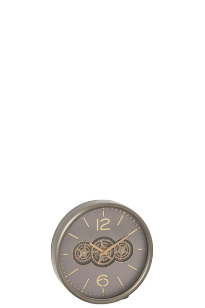 Horloge engrenage mdf gris/or small