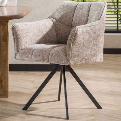 Chaise de salle à manger pivotante Aster - 63x60x81cm - sable