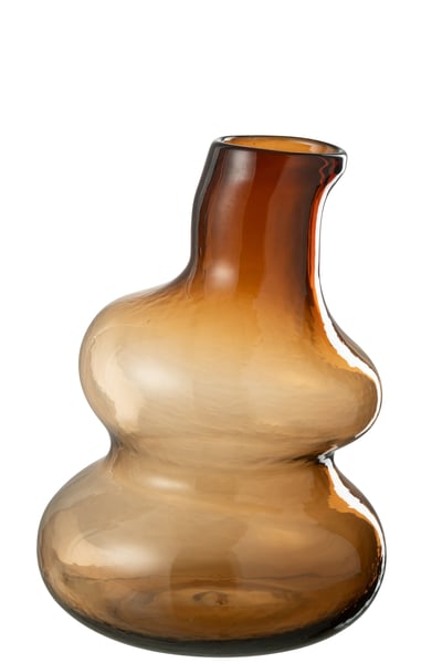Vase gourde verre marron large Vase gourde verre marron large