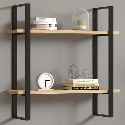 Buba Étagère murale | 100 % MÉLAMINE | Chêne saphir, noir