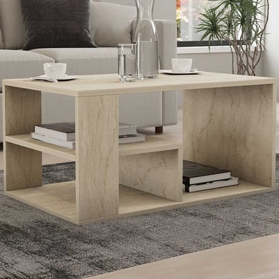 Eros Table basse | 100 % MÉLAMINE | Travertin