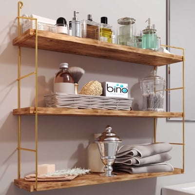 Kitaplık Étagère murale | BOIS | Doré, Marron