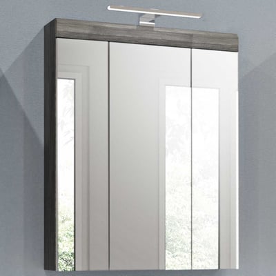 Spiegelkast Scout Xonox met verlichting - 60x79x18 cm - Smoke Silver/Wit