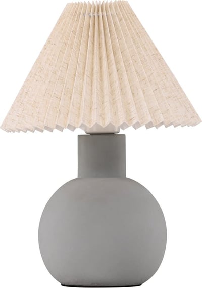 Lampe de table Älvsborg Venture Design - Béton & Tissu - Ø 25 x H 37 cm - Gris/Marron