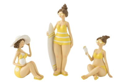 Baigneuse resine jaune assortiment de 3