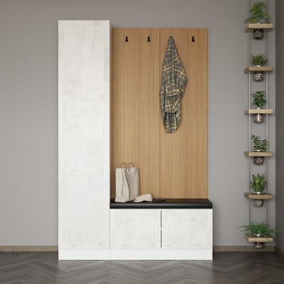 Porte-manteau moderne | Woody Fashion | 100% Mélamine | Blanc Porte-manteau moderne | Woody Fashion | 100% Mélamine | Blanc
