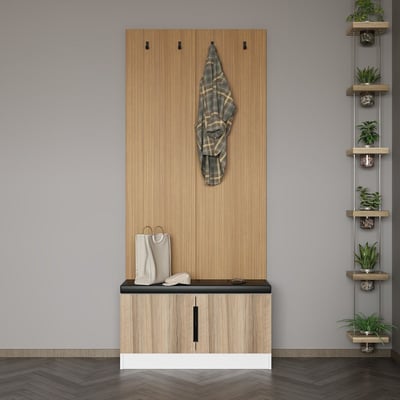Meuble de vestiaire | 100% mélaminé | 18mm | Noyer | 90x210x35cm