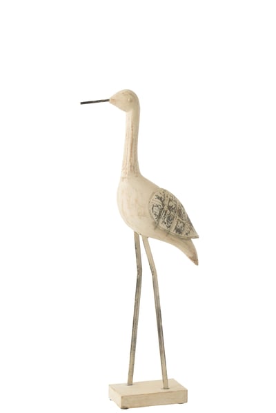 Oiseau deco bois de manguier/metal mix large