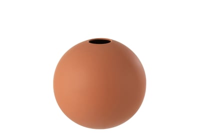 Vase boule ceramique rouille large