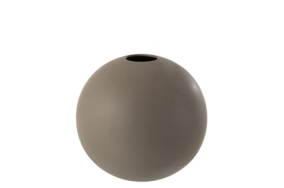 Vase boule ceramique gris fonce large
