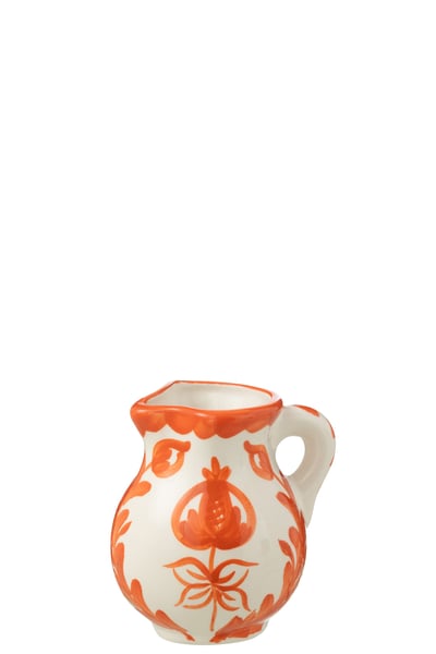 Pitcher granada ceramic white/orange small Pitcher granada ceramic white/orange small