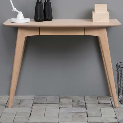 Bureau Woodstock, placage chêne blanc, 105x45x74 cm