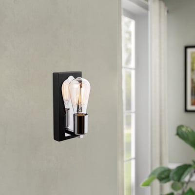 Lampe murale Noor | Corps en métal | Noir | 9x10x21cm