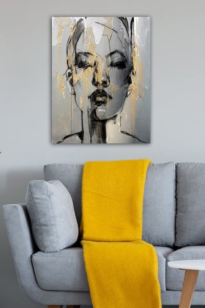 Toile décorative de Bractée | 100 anvas | Cadre en bois | 50x70 cm | Multicolore