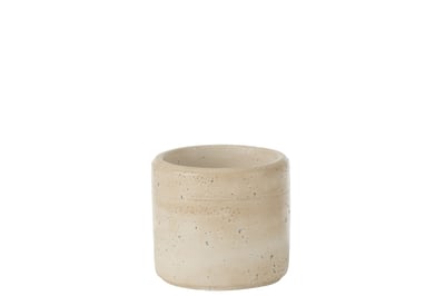 Cachepot olina rond ciment creme small
