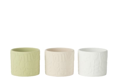 Cachepot aloha terracotta mix small assortiment de 3