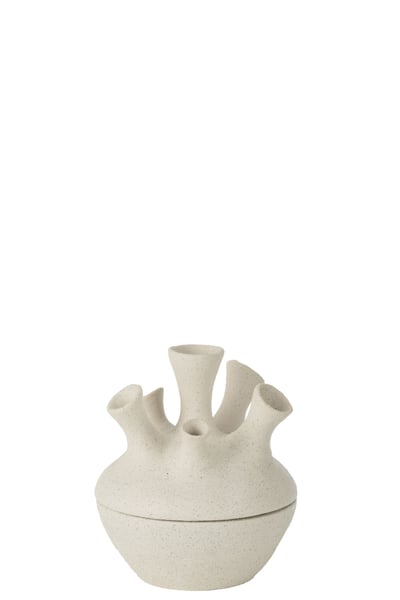 Vase corail argile blanc small
