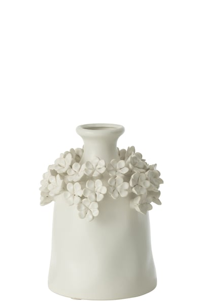 Vase yucca fleur ceramique blanc small