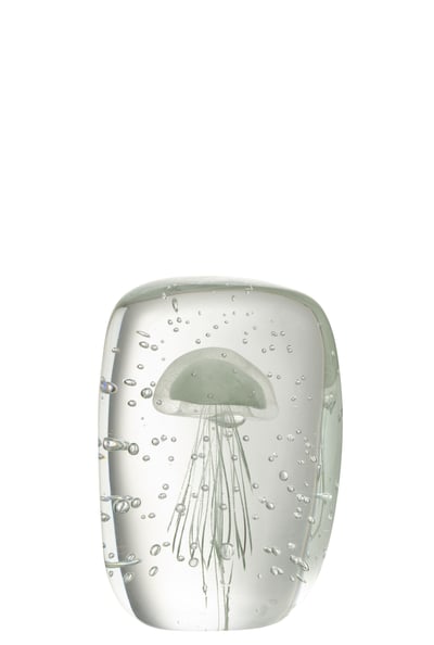 Presse papier calypso triangle verre transparent/vert small