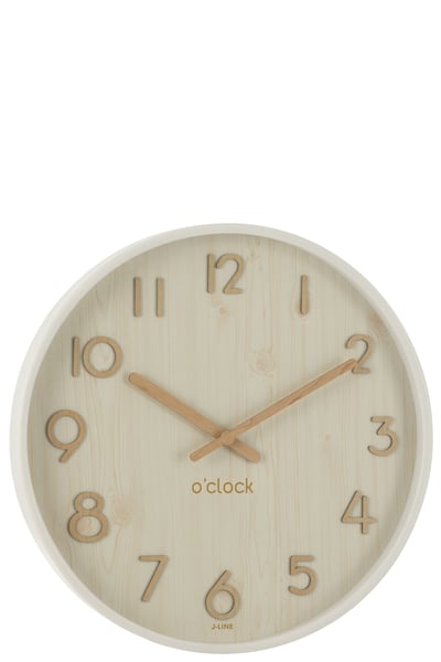 Horloge murale contreplaque/mdf blanc large