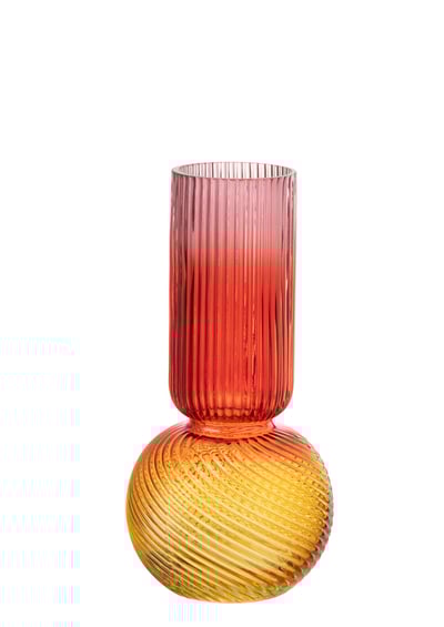Vase aurora verre rouge/jaune small