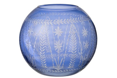 Vase tarifa rond verre bleu