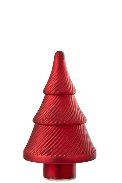 Sapin de noël oxydé cotelé verre rouge small