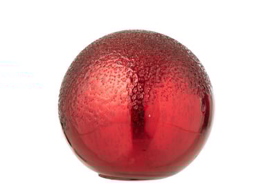 Boule led craquelé verre rouge noël large