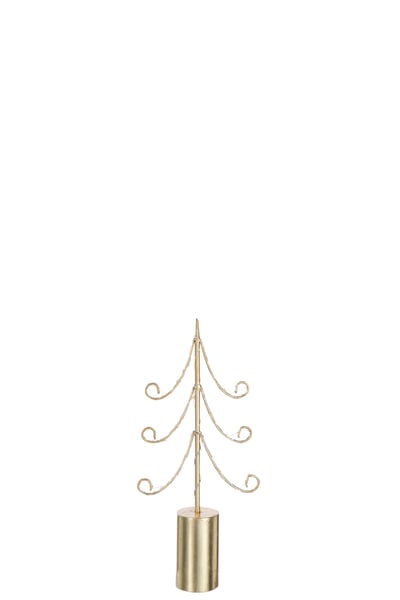 Arbre led base cylindre  fer doré small