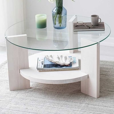 Table basse Locelso | Cadre en bois de pin massif | Blanc