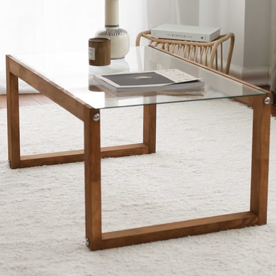 Via Table basse | VERRE TREMPÉ | Bois