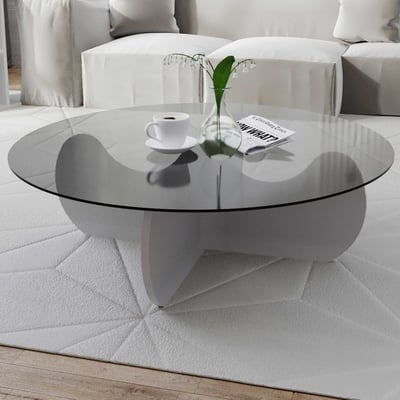 Table basse moderne blanche | Design élégant | 100% verre trempé Table basse moderne blanche | Design élégant | 100% verre trempé