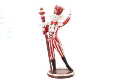 Souris cirque  +  gâteau poudre de chaux rouge noël/blanc