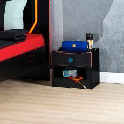 Table de chevet GamingKids - noir/rouge Table de chevet GamingKids - noir/rouge