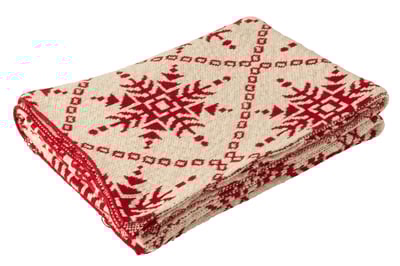 Couverture flocons de neige coton blanc/blanc