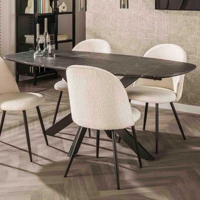 Table de salle à manger Maksimovic | 180 x 90 x 77 cm | Design en marbre