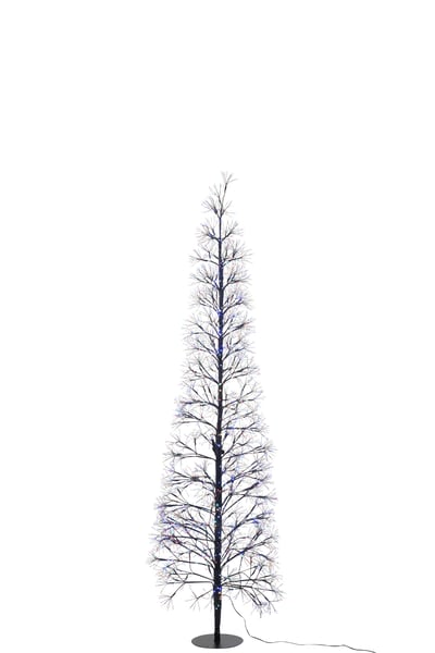 Arbre led lumières multicolores fer noir large