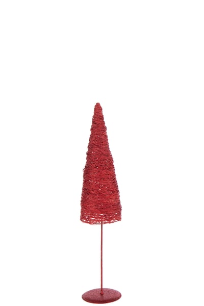 Sapin de noël sur base métal/papier rouge noël small