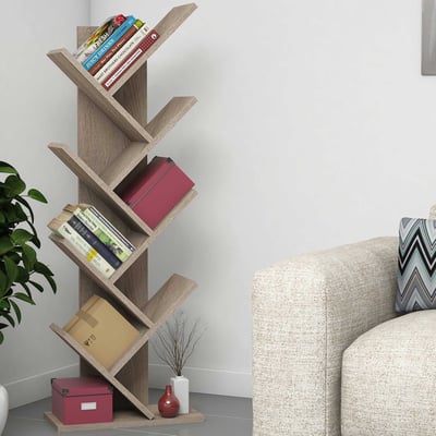 Hitit Bibliothèque | 100 % MÉLAMINE | Noyer