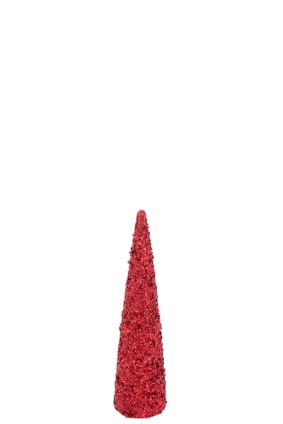 Cône sequins mousse rouge noël medium