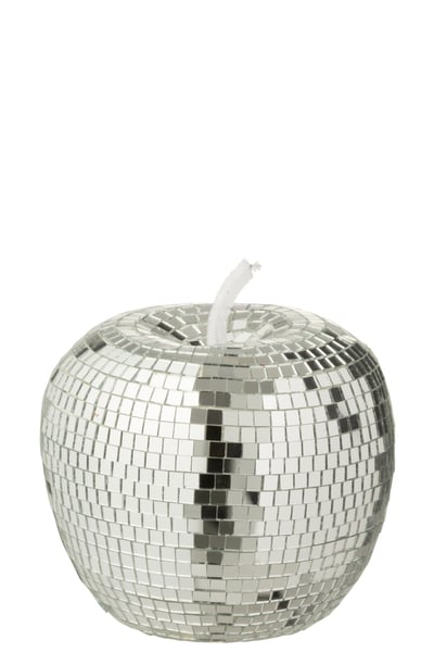 Pomme miroir mousse argenté large