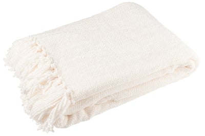 Couverture chenille polyester blanc