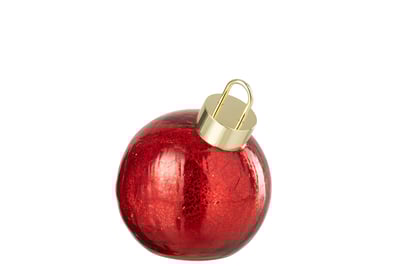 Boule de noël led verre rouge noël small