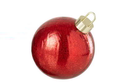 Boule de noël led verre rouge noël medium