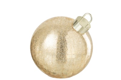 Boule de noël led verre doré medium